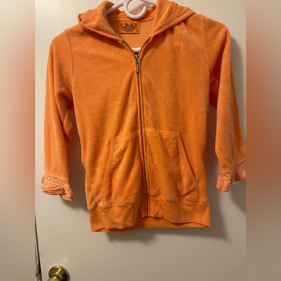 Vintage “Juicy Couture” Orange Hooded Sweatshirt- Size: S - Picture 6 of 6
